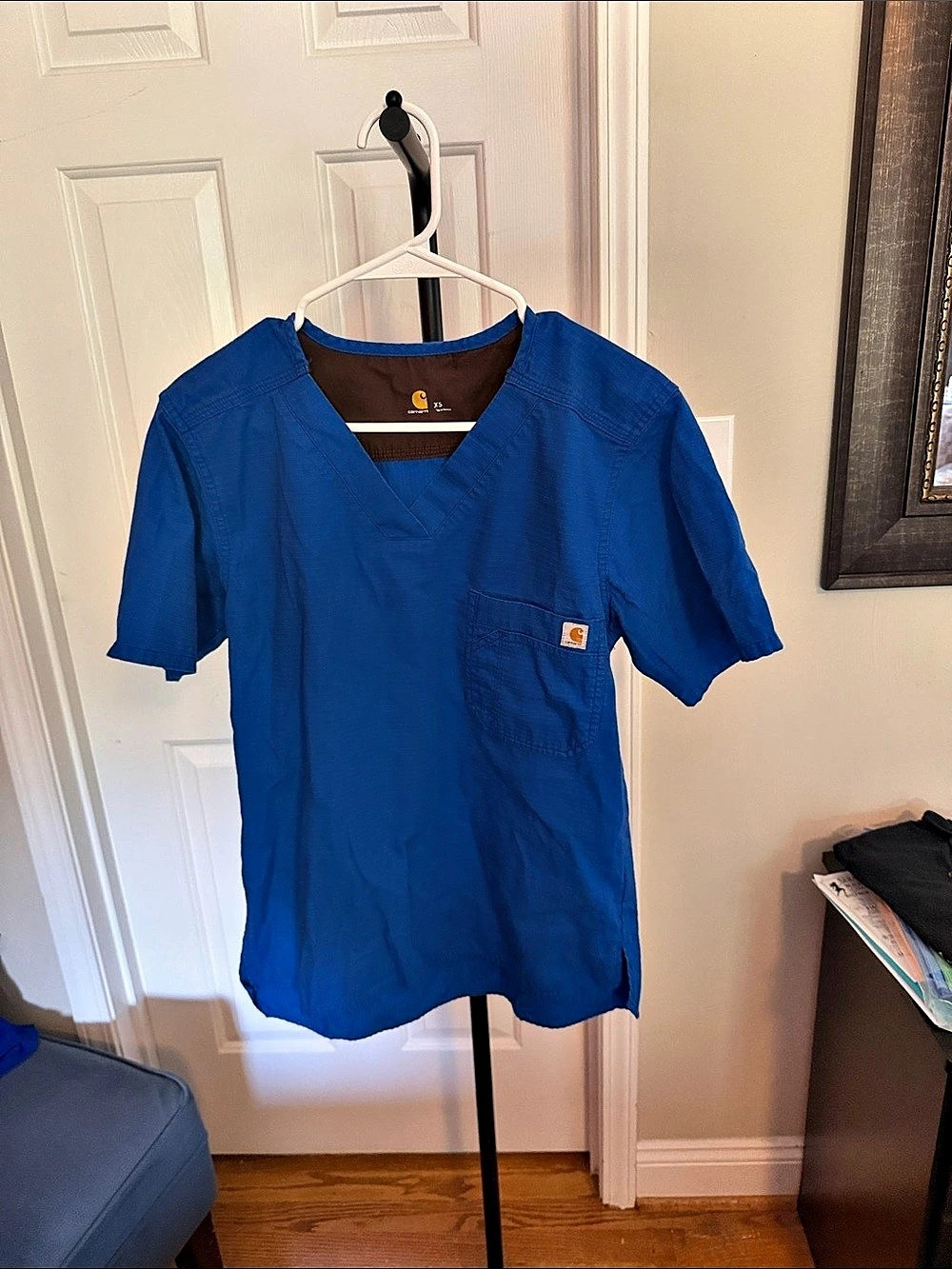 Carhartt Force Women's V-Neck Scrub Top Blue XS